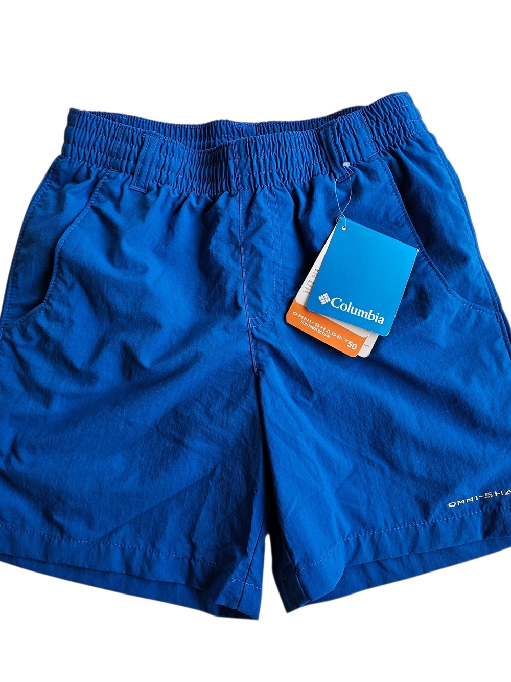 Columbia PFG Boys Small Backcast Shorts Blue Omni Shade Swim Trunks NWT